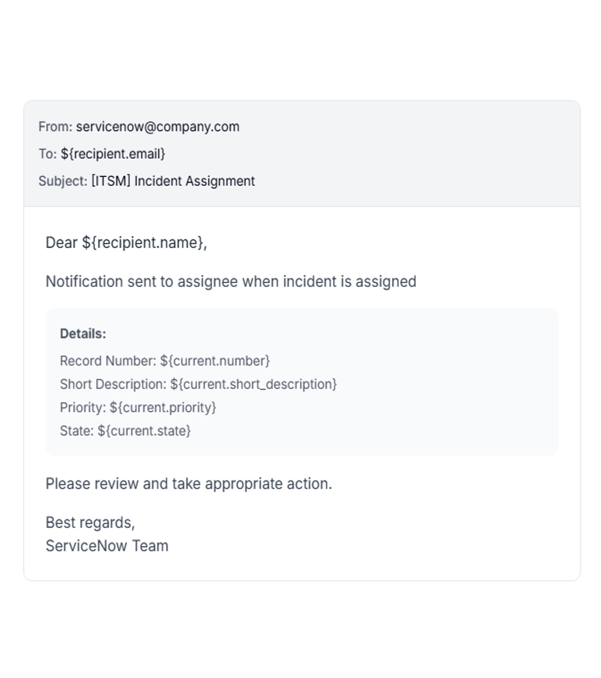 Incident Assessment Notification